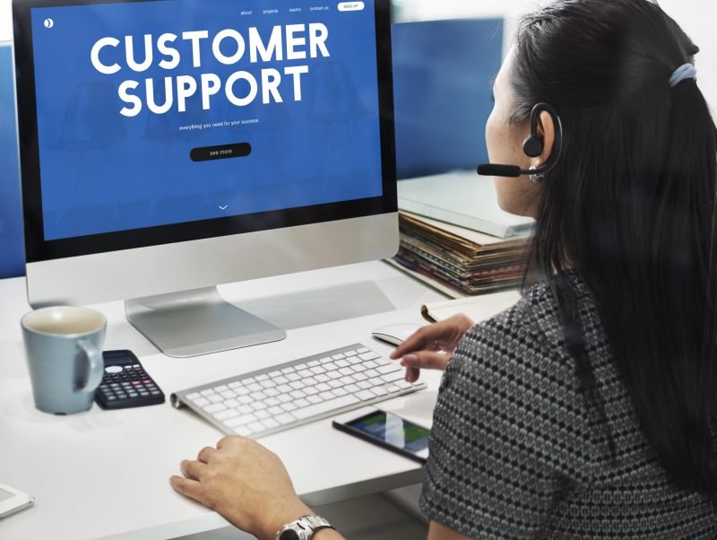 Customer care webpage interface word